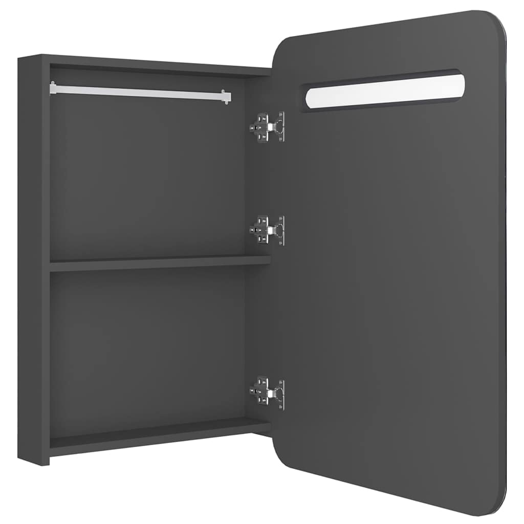 326505 vidaXL LED Bathroom Mirror Cabinet Grey 60x11x80 cm