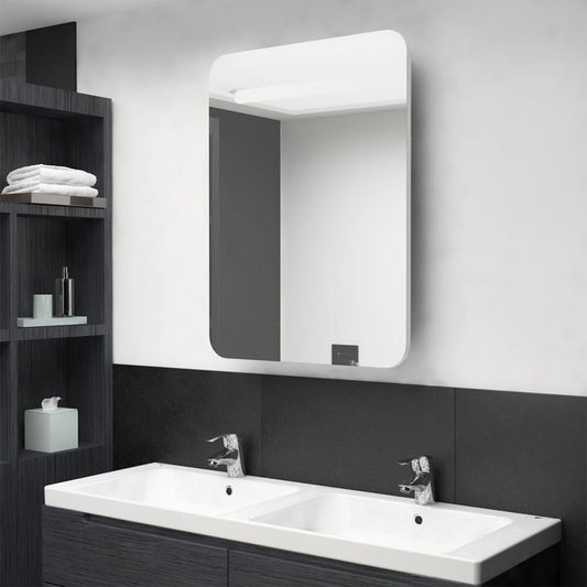 vidaXL LED Bathroom Mirror Cabinet Shining White 60x11x80 cm