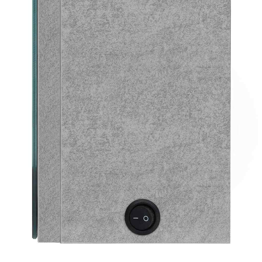 326511 vidaXL LED Bathroom Mirror Cabinet Concrete Grey 80x12x68 cm