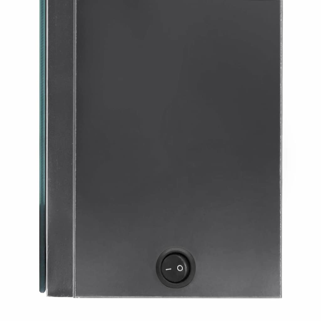 326514 vidaXL LED Bathroom Mirror Cabinet Shining Grey 80x12x68 cm