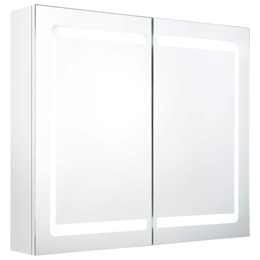 326517 vidaXL LED Bathroom Mirror Cabinet Shining White 80x12x68 cm