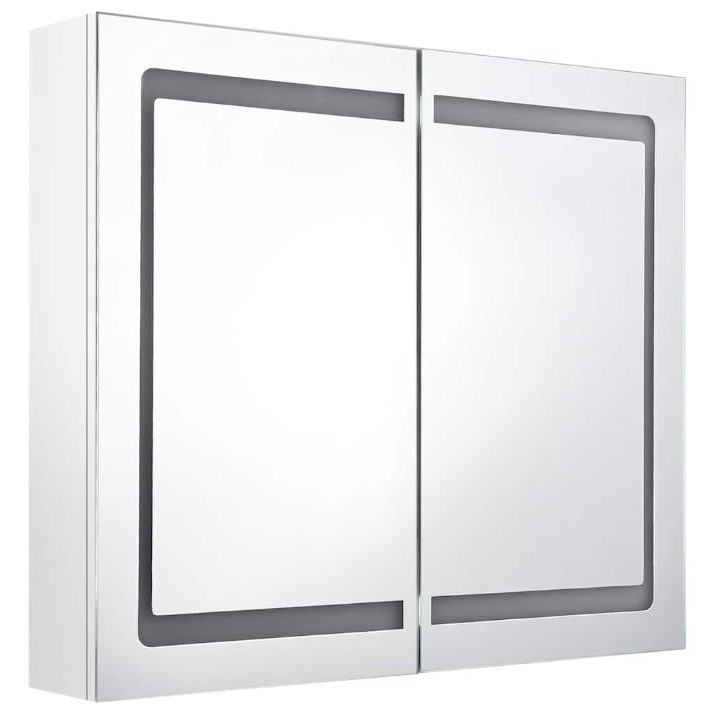 326517 vidaXL LED Bathroom Mirror Cabinet Shining White 80x12x68 cm