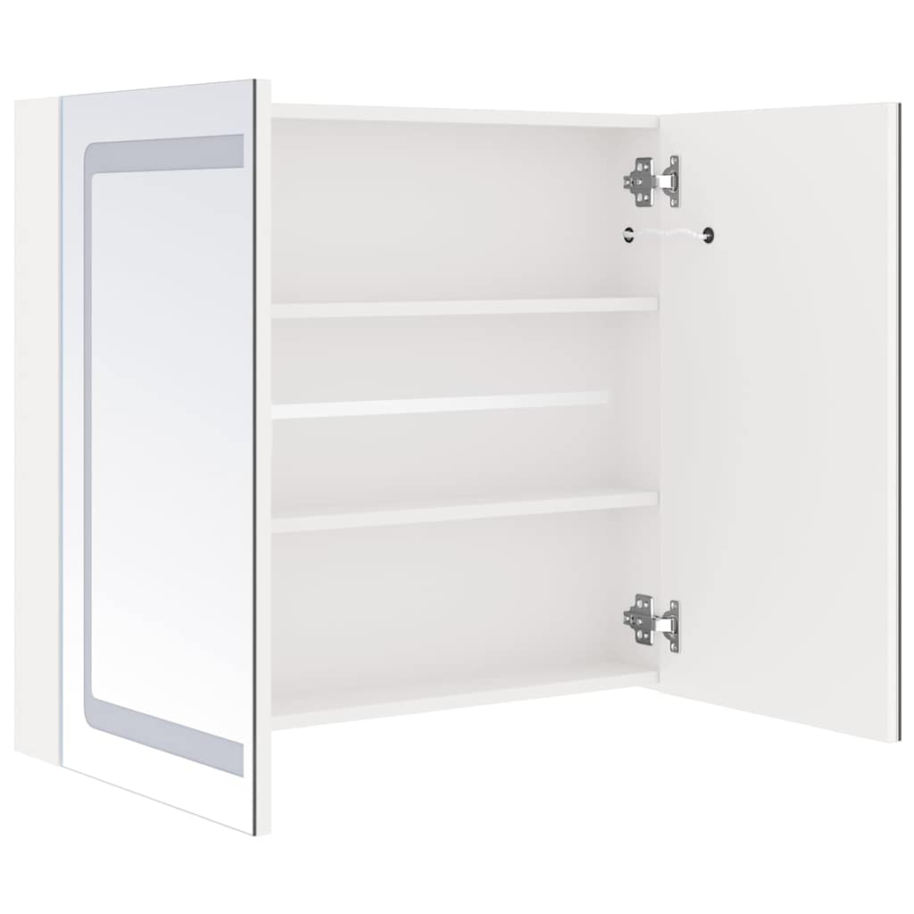 326517 vidaXL LED Bathroom Mirror Cabinet Shining White 80x12x68 cm