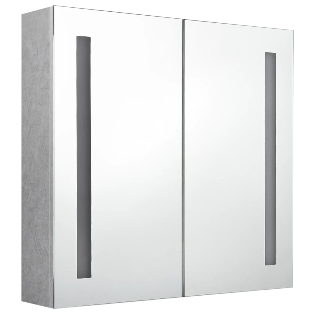 vidaXL LED Bathroom Mirror Cabinet Concrete Grey 62x14x60 cm