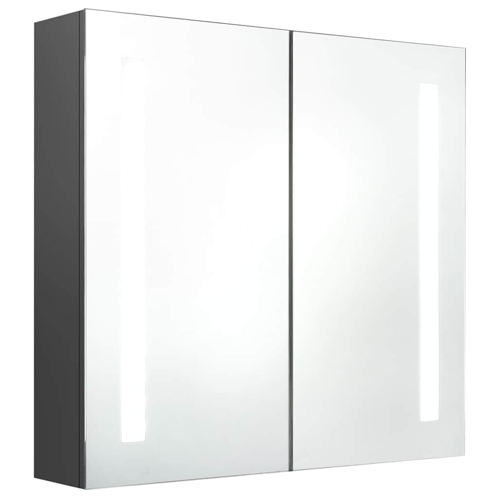 326520 vidaXL LED Bathroom Mirror Cabinet Grey 62x14x60 cm