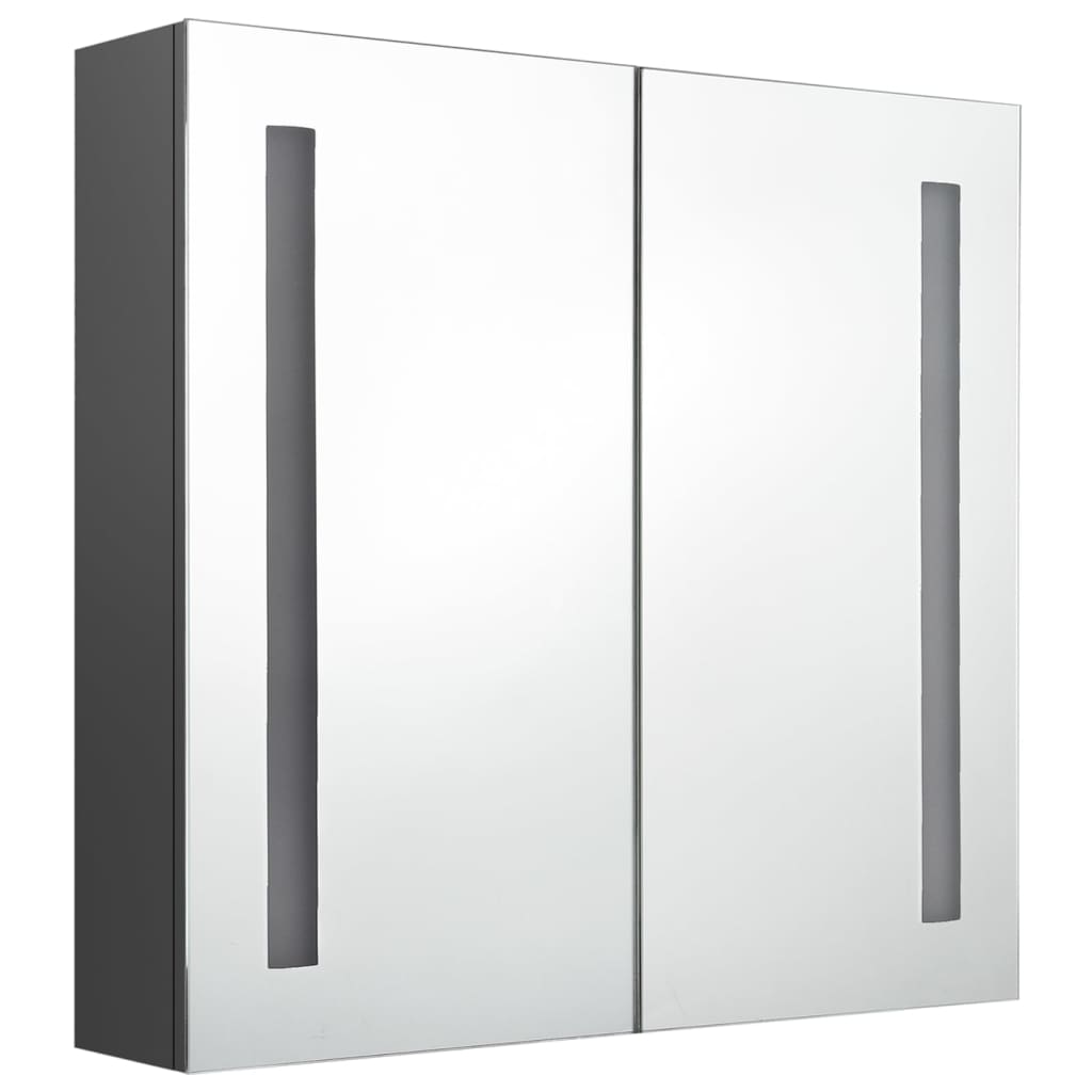 vidaXL LED Bathroom Mirror Cabinet Grey 62x14x60 cm