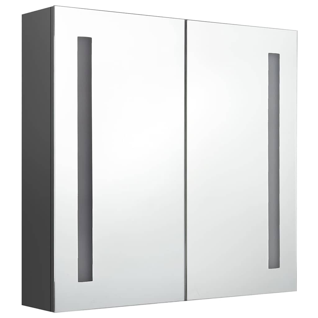 326520 vidaXL LED Bathroom Mirror Cabinet Grey 62x14x60 cm