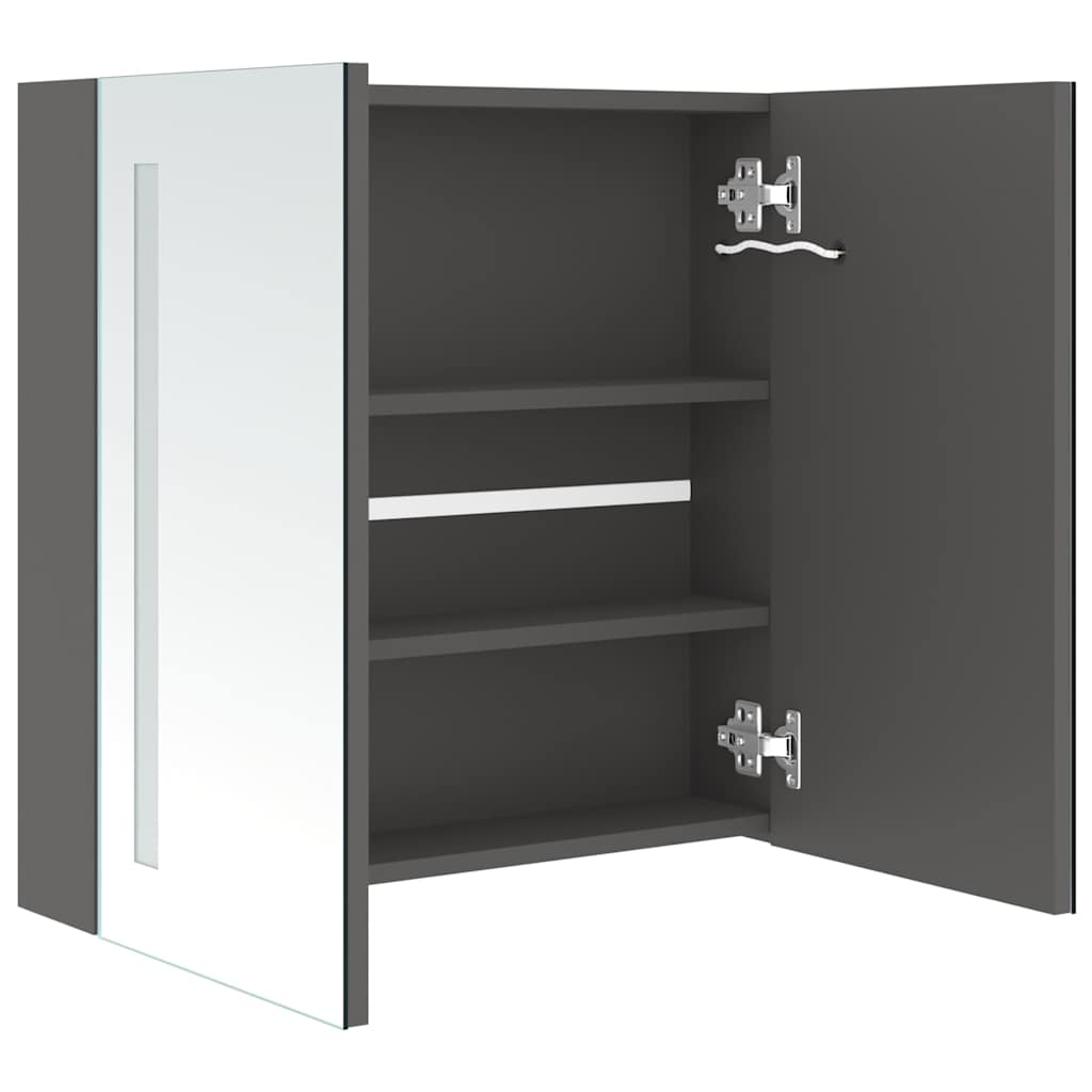 326520 vidaXL LED Bathroom Mirror Cabinet Grey 62x14x60 cm