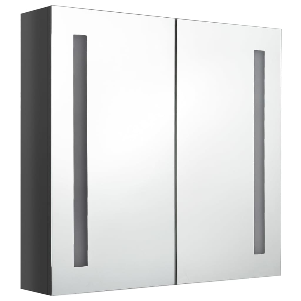 vidaXL LED Bathroom Mirror Cabinet Shining Grey 62x14x60 cm