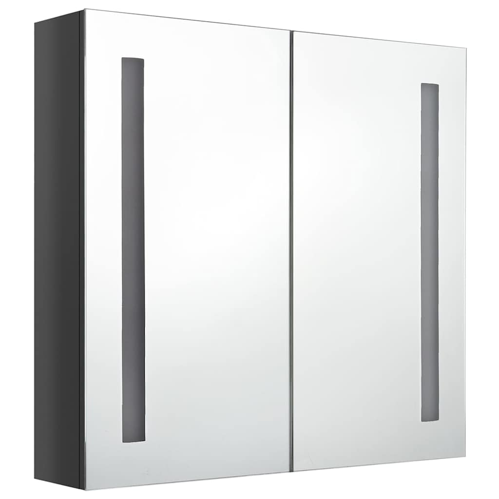 326521 vidaXL LED Bathroom Mirror Cabinet Shining Grey 62x14x60 cm