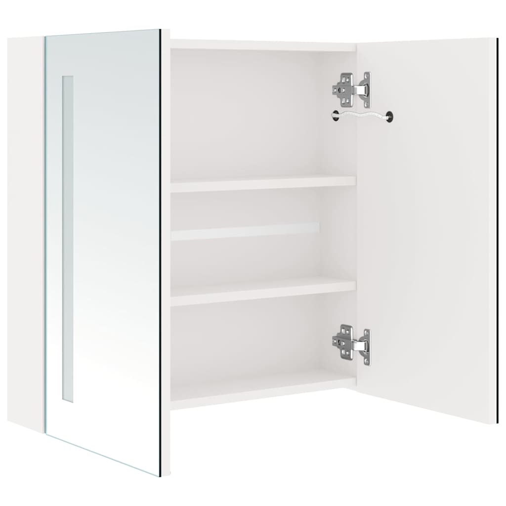 326524 vidaXL LED Bathroom Mirror Cabinet Shining White 62x14x60 cm