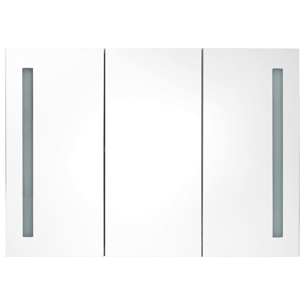 vidaXL LED Bathroom Mirror Cabinet Concrete Grey 89x14x62 cm