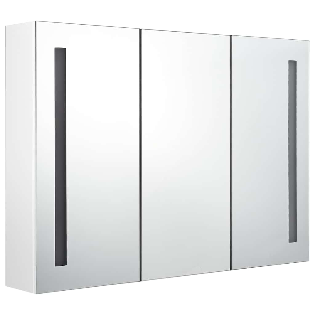 326531 vidaXL LED Bathroom Mirror Cabinet 89x14x62 cm Shining White