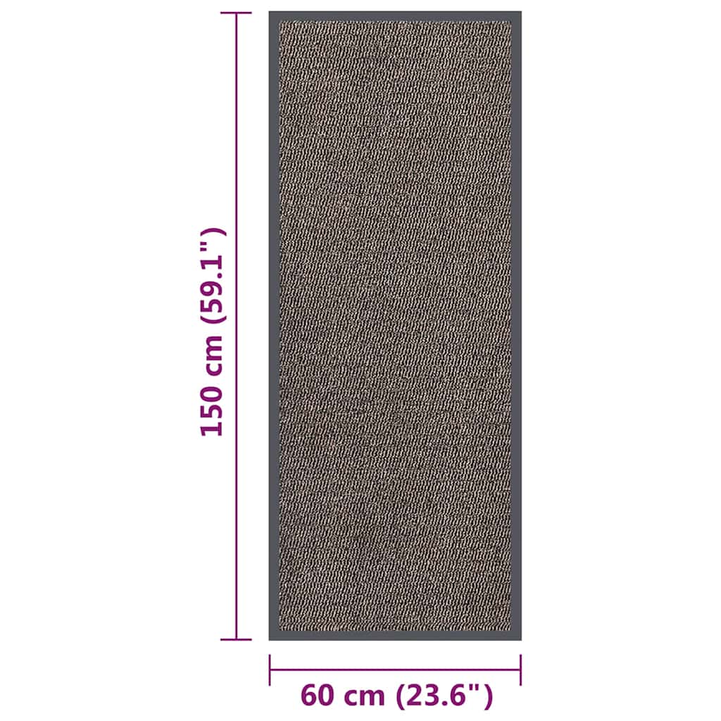 326938 vidaXL Doormat Tufted 60x150 cm Dark Brown