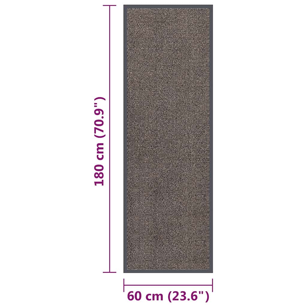 326939 vidaXL Doormat Tufted 60x180 cm Dark Brown