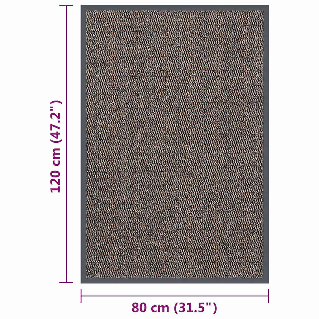 326940 vidaXL Doormat Tufted 80x120 cm Dark Brown