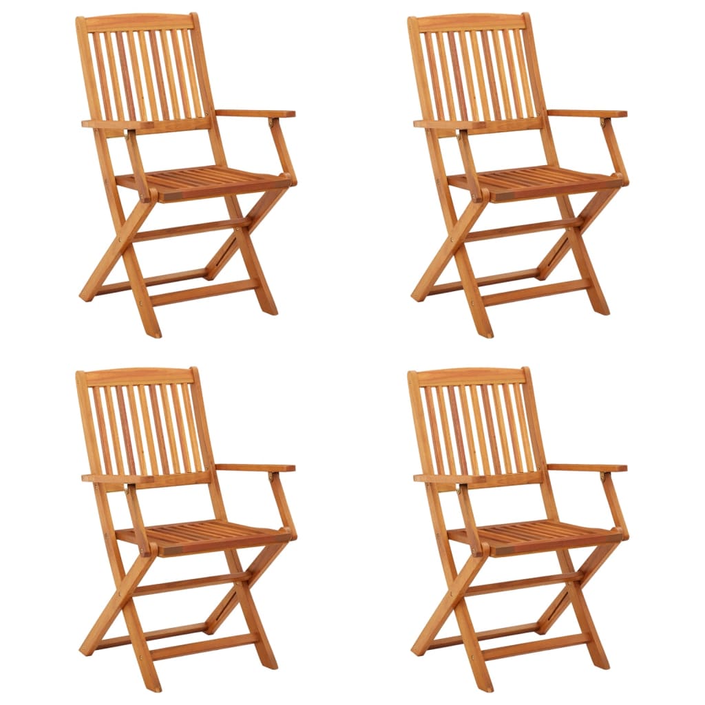 Chaises de jardin pliantes 4 pcs Bois d'eucalyptus massif