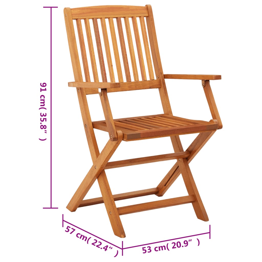 Chaises de jardin pliantes 4 pcs Bois d'eucalyptus massif