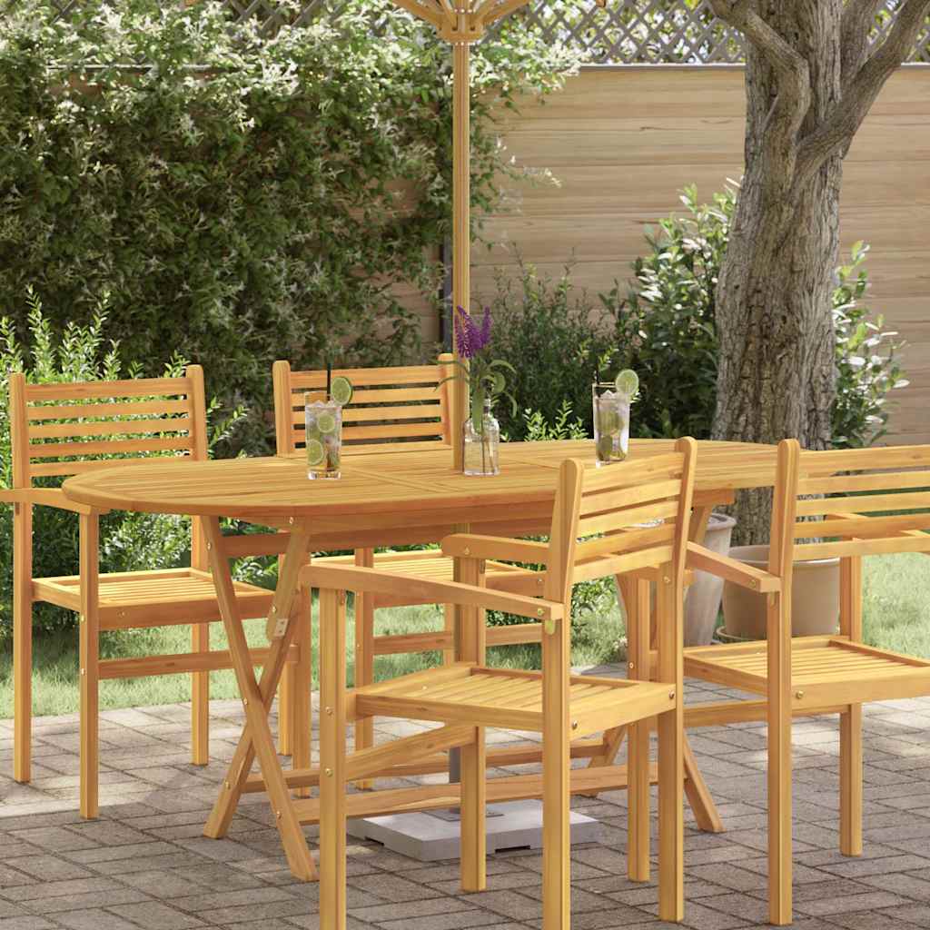 312454 vidaXL Folding Garden Table 160x85x75 cm Solid Eucalyptus Wood