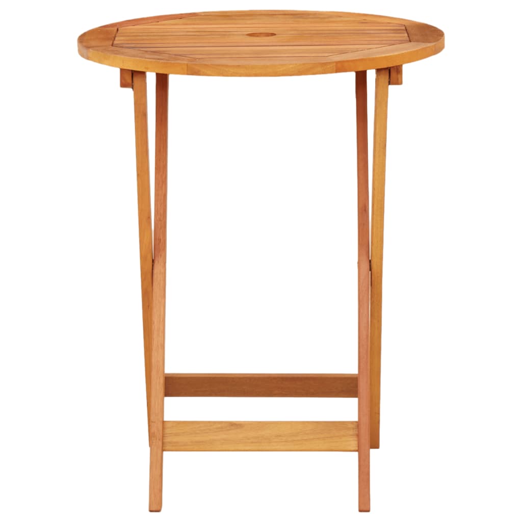 Table de Jardin Pliante Ø60x75 cm Bois d'Eucalyptus Massif