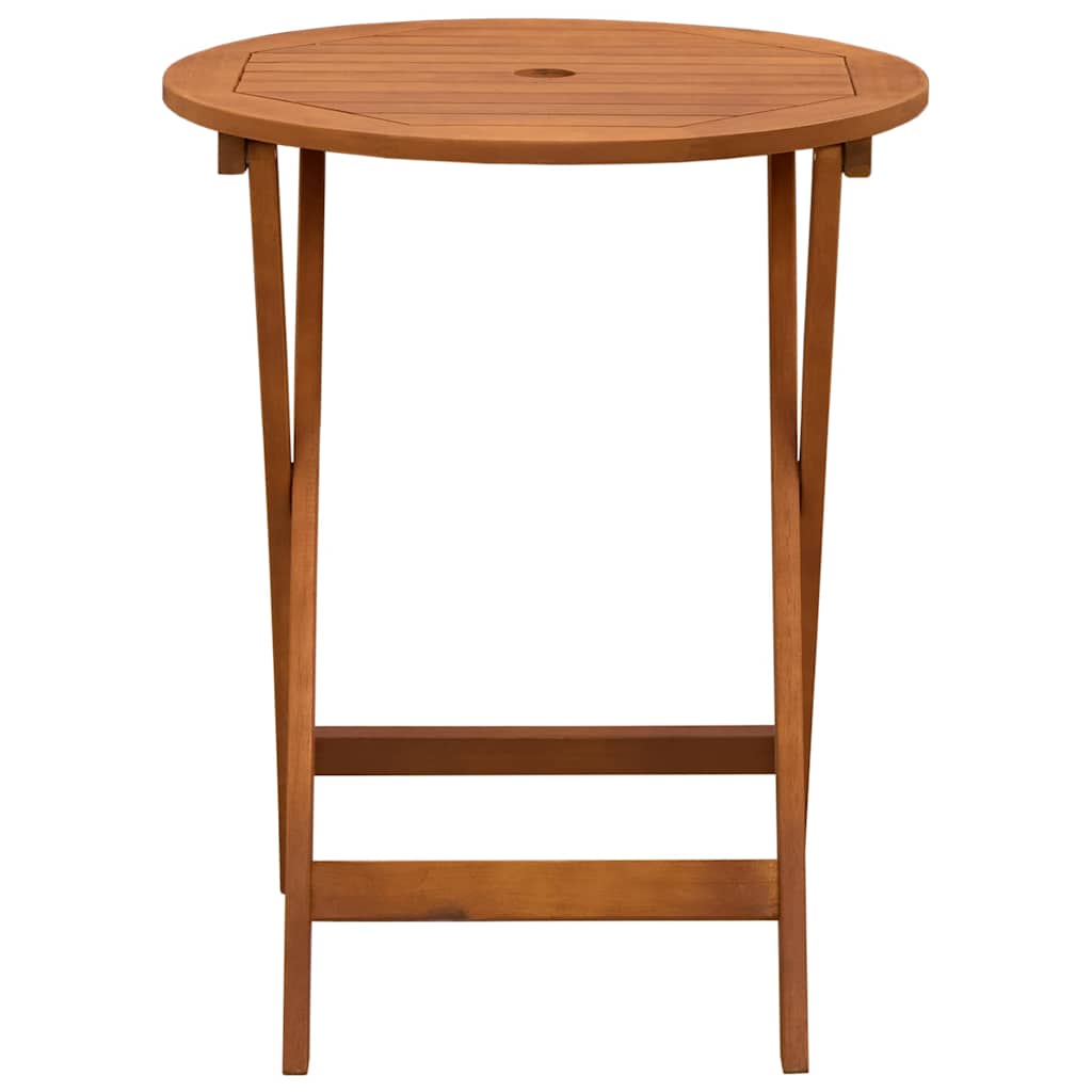 312455 vidaXL Folding Garden Table Ø60x75 cm Solid Eucalyptus Wood