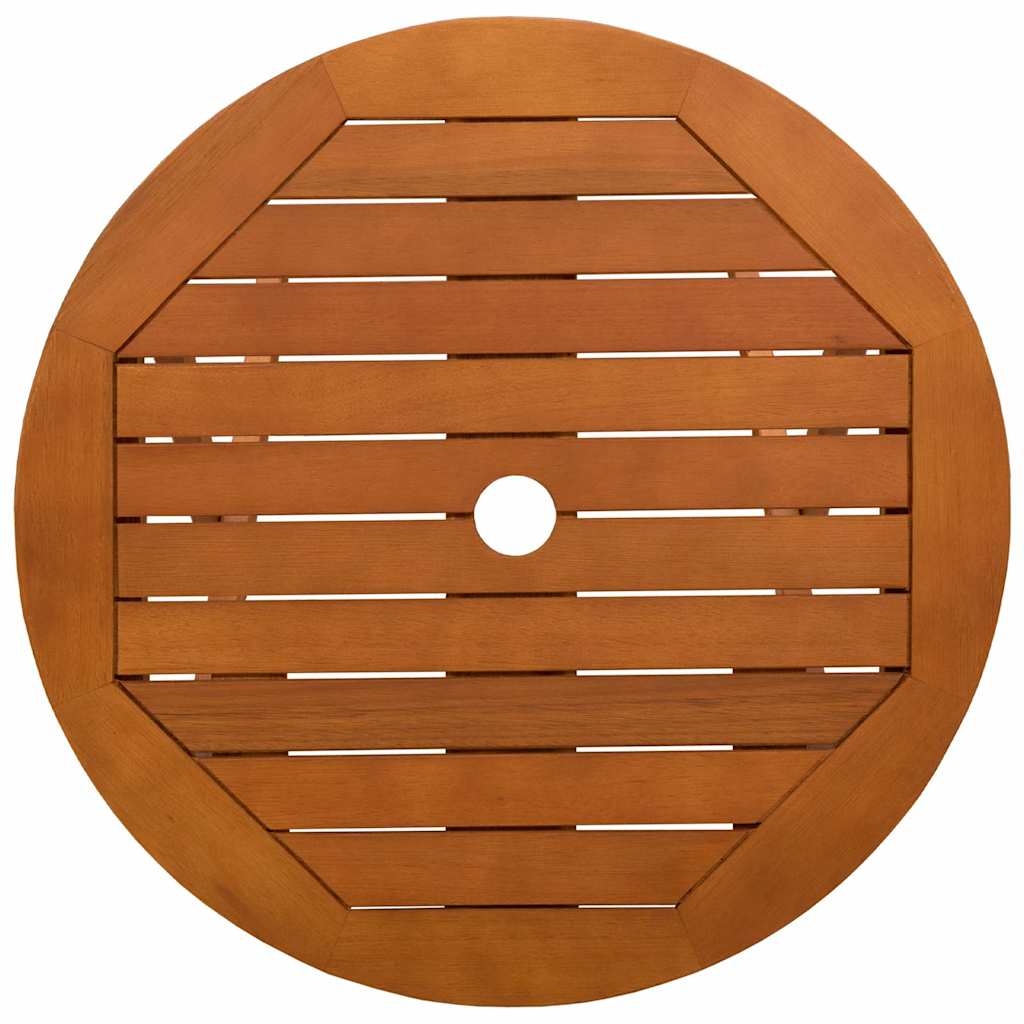 312455 vidaXL Folding Garden Table Ø60x75 cm Solid Eucalyptus Wood