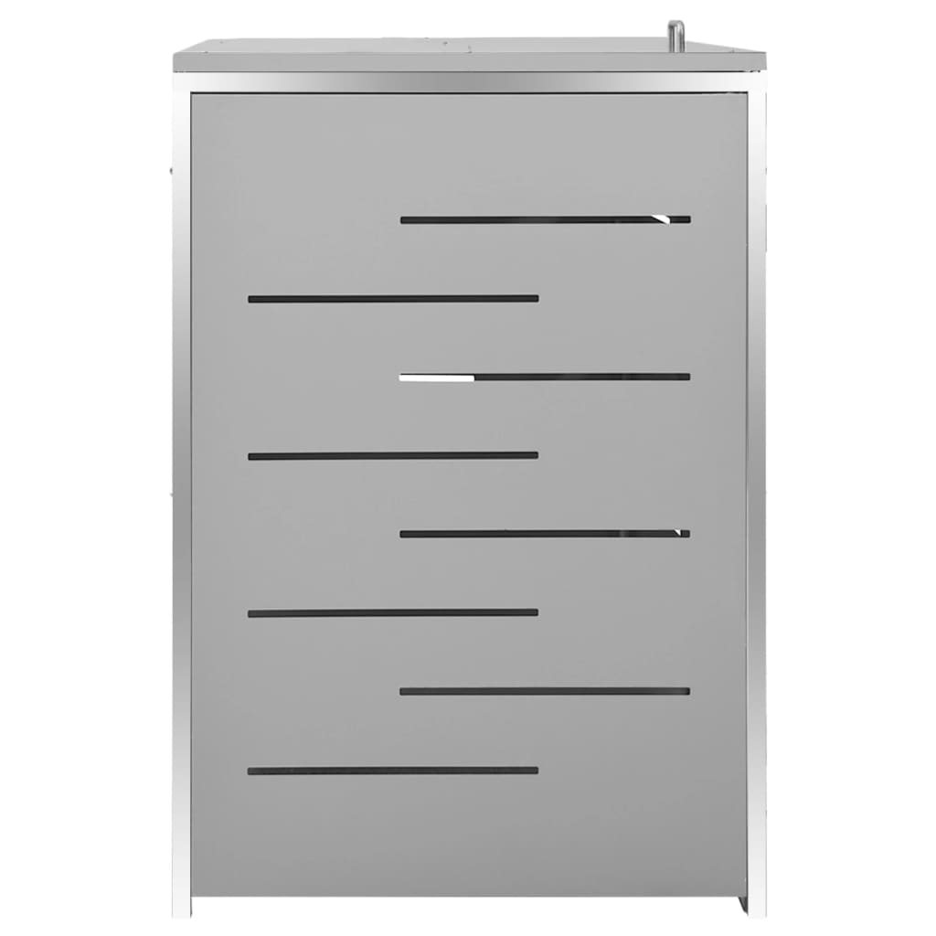 vidaXL Quadruple Wheelie Bin Shed 276.5x77.5x112.5 cm Stainless Steel