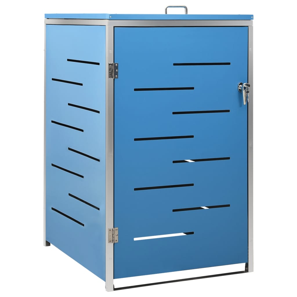 vidaXL Single Wheelie Bin Shed 69x77.5x112.5 cm Stainless Steel