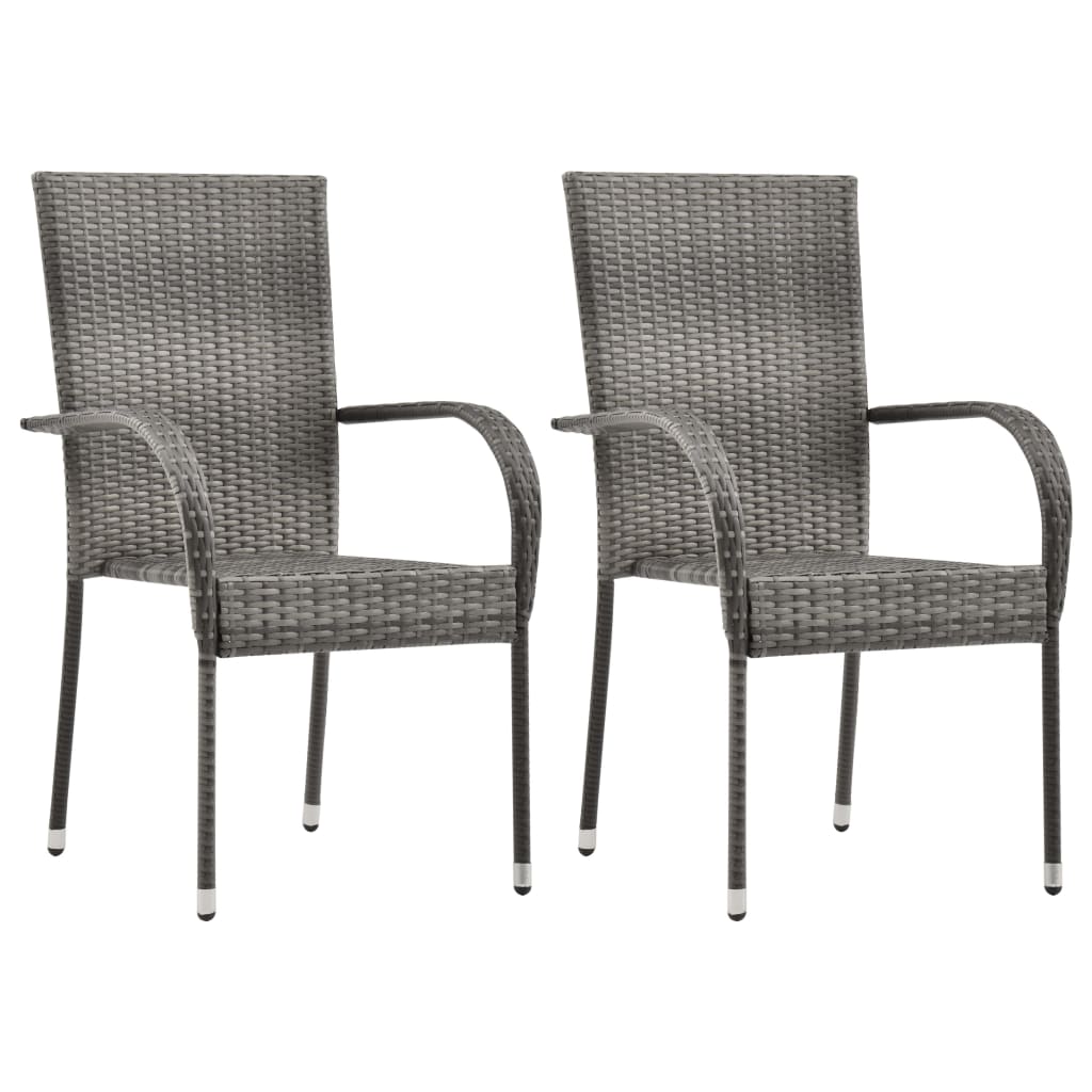 vidaXL 3 Piece Garden Dining Set Grey