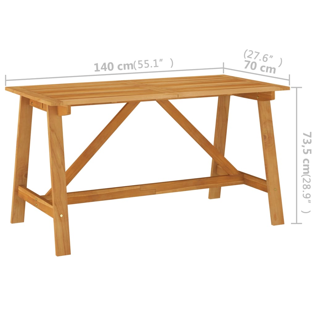 Dining Set | Brown | Solid acacia wood, PE rattan, powder-coated steel