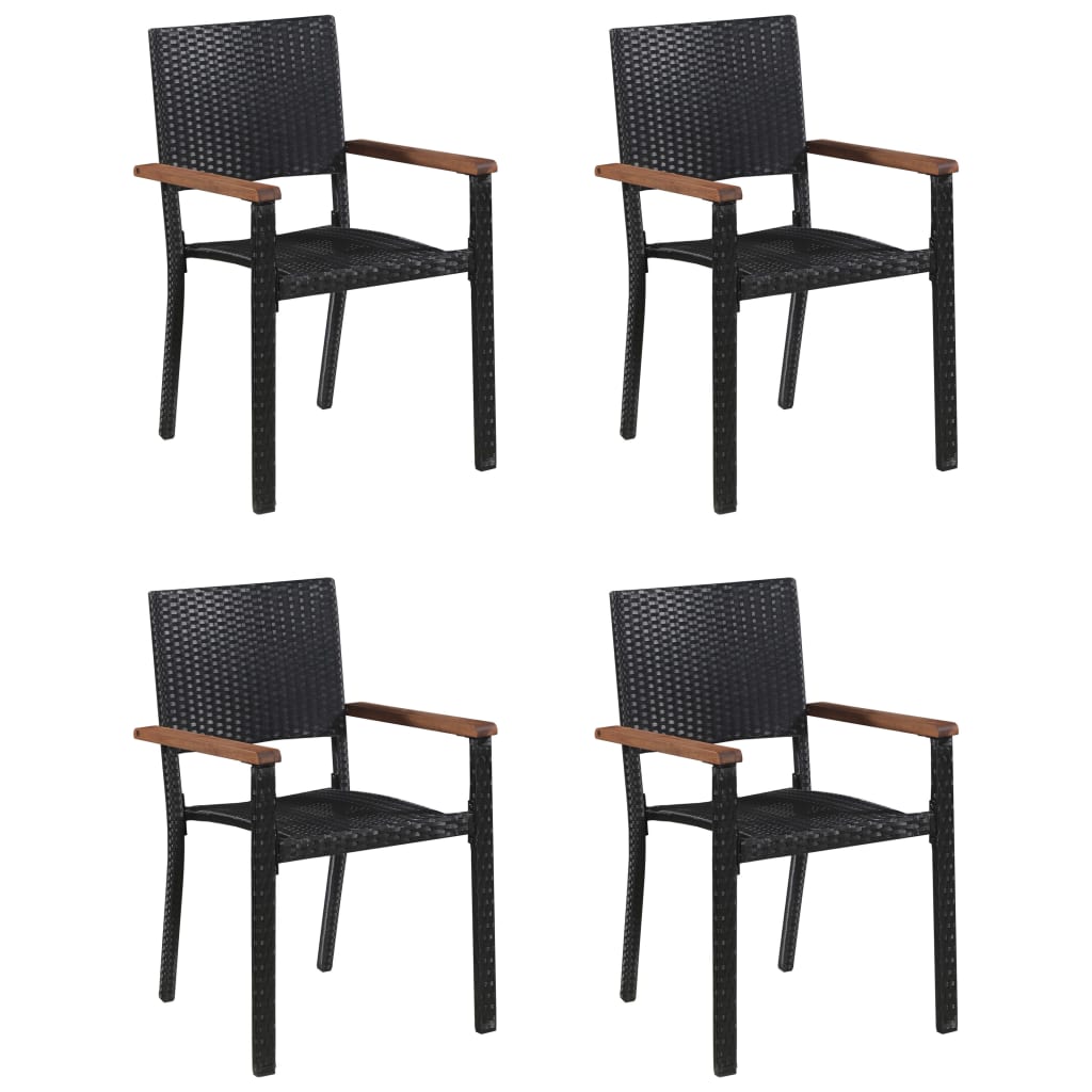 vidaXL 5 Piece Garden Dining Set Black