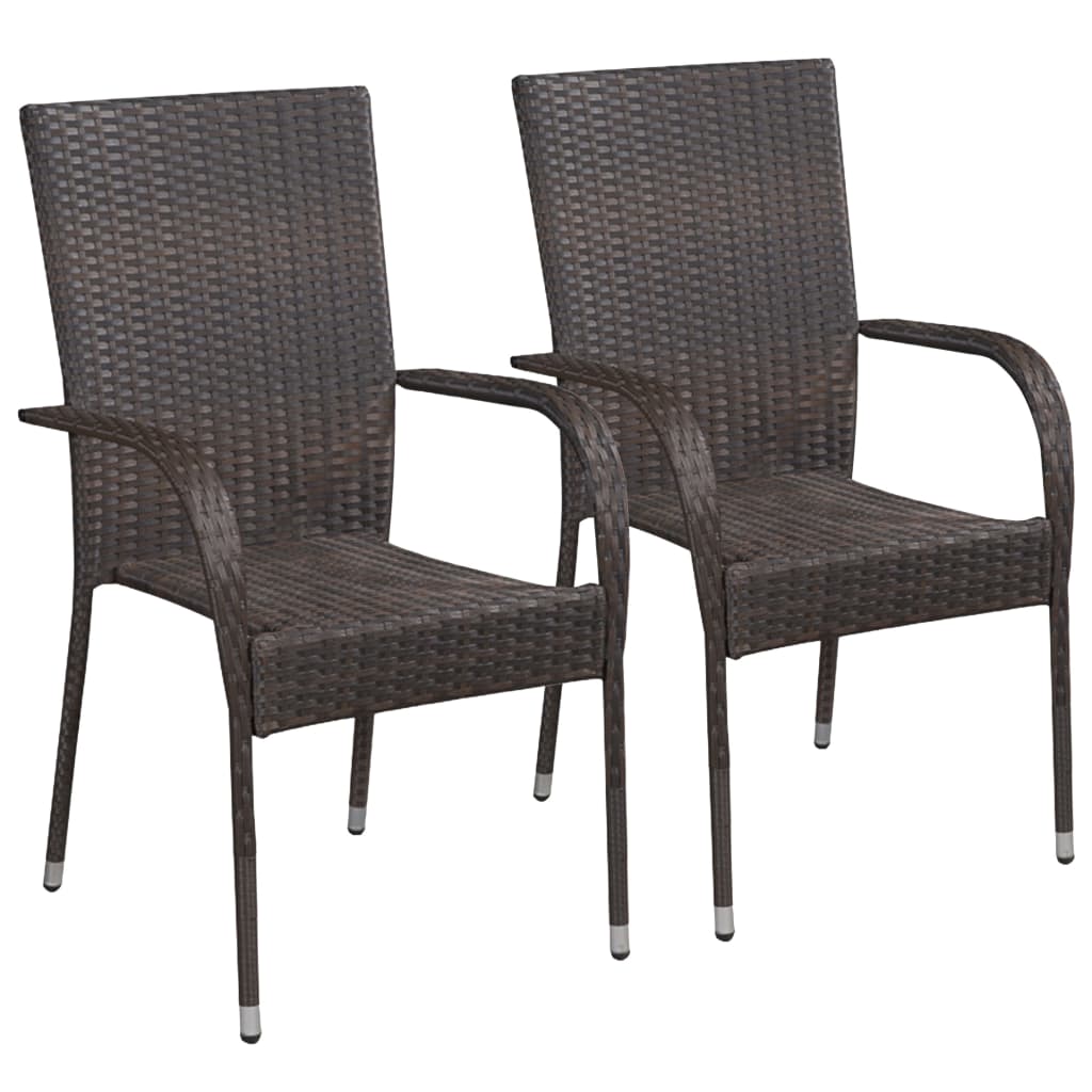 Dining Set | Brown | Solid Acacia Wood | Medium | Stackable | Dining Set