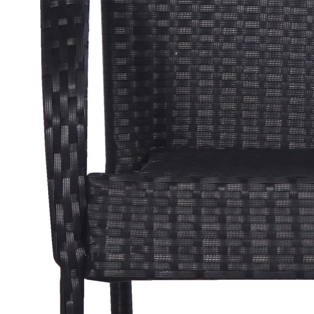 Dining Set | Black | Solid Acacia wood | Compact | Stackable | Dining Set