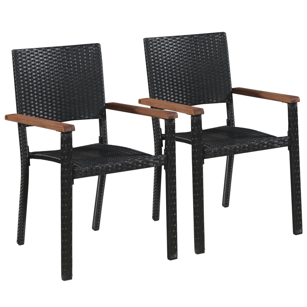 Dining Set | Black | Solid Acacia wood | Small | Durable