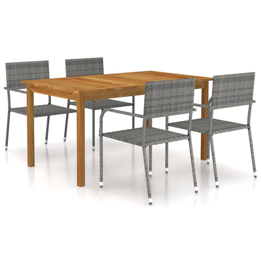 vidaXL 5 Piece Garden Dining Set Grey