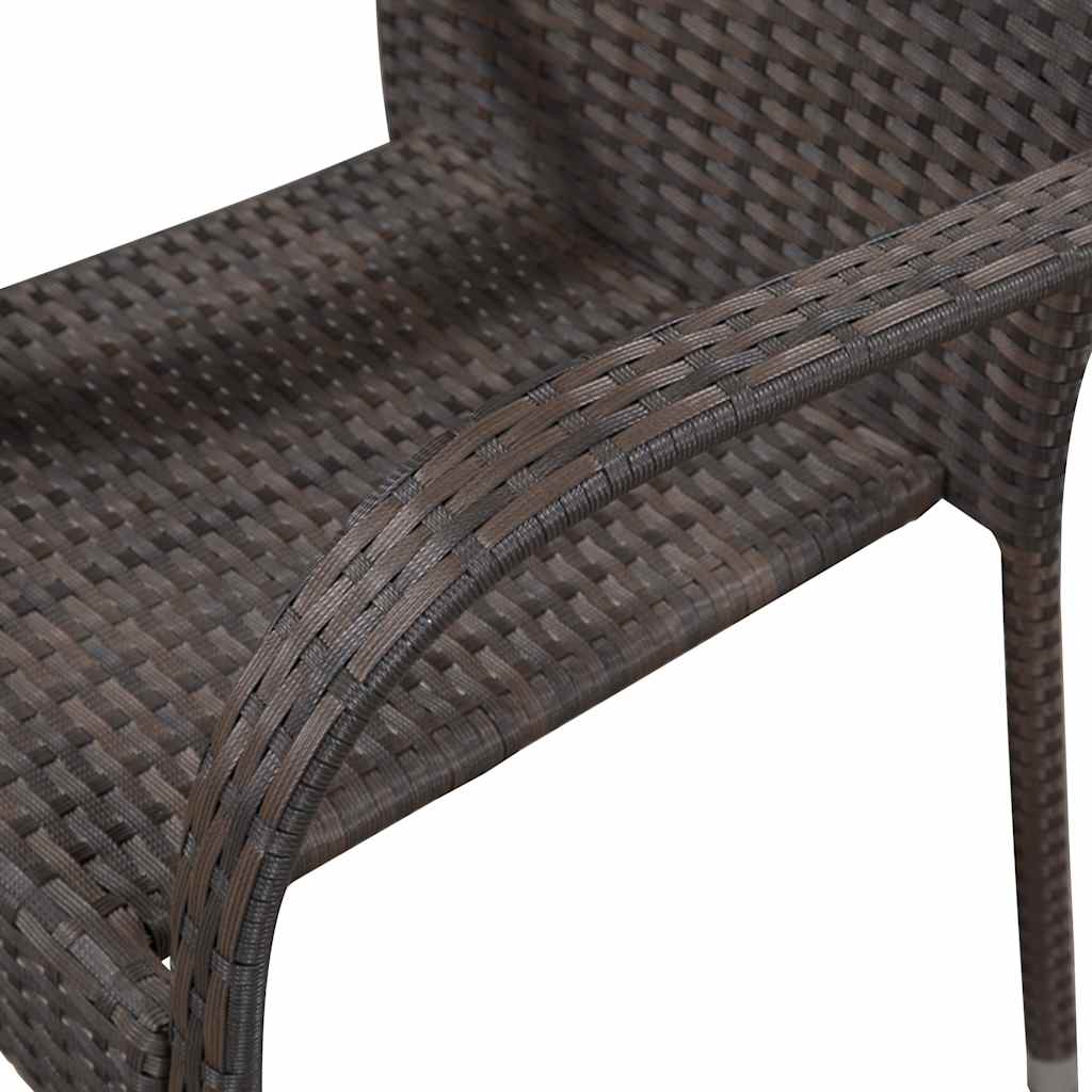Dining Set | Brown | Solid acacia wood, PE rattan, powder-coated steel