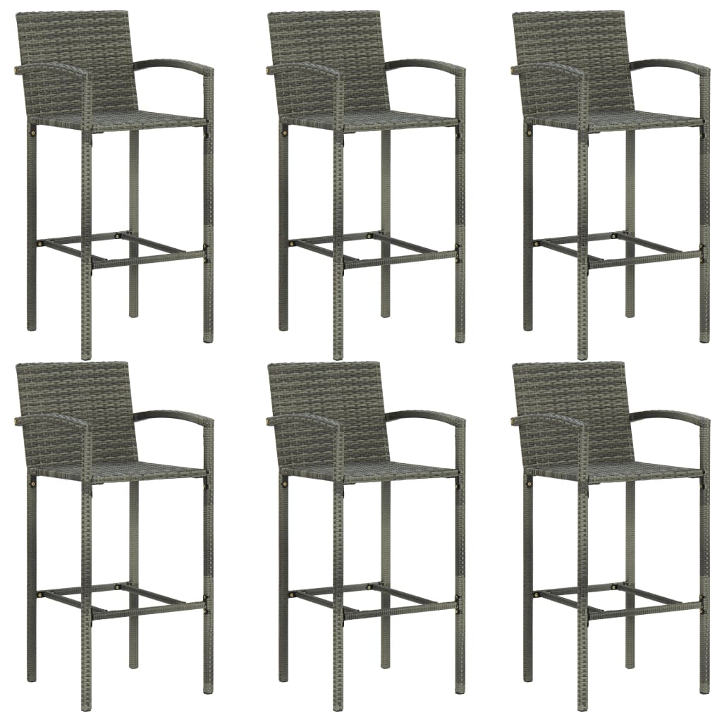 vidaXL 7 Piece Garden Bar Set Grey