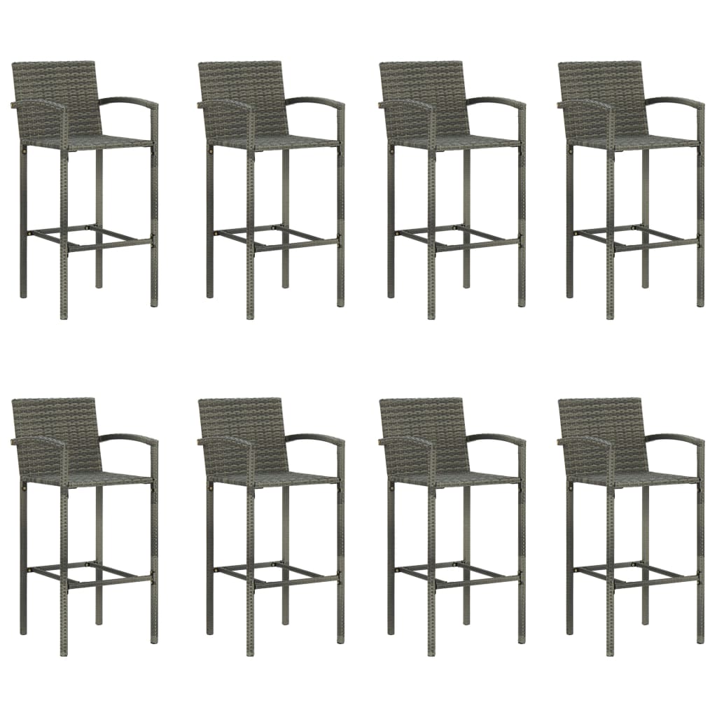 vidaXL 9 Piece Garden Bar Set Grey