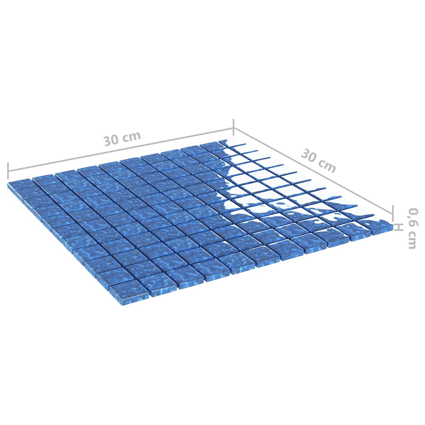 Mosaic Tile 11 pcs Blue 50 x 50 cm Glass