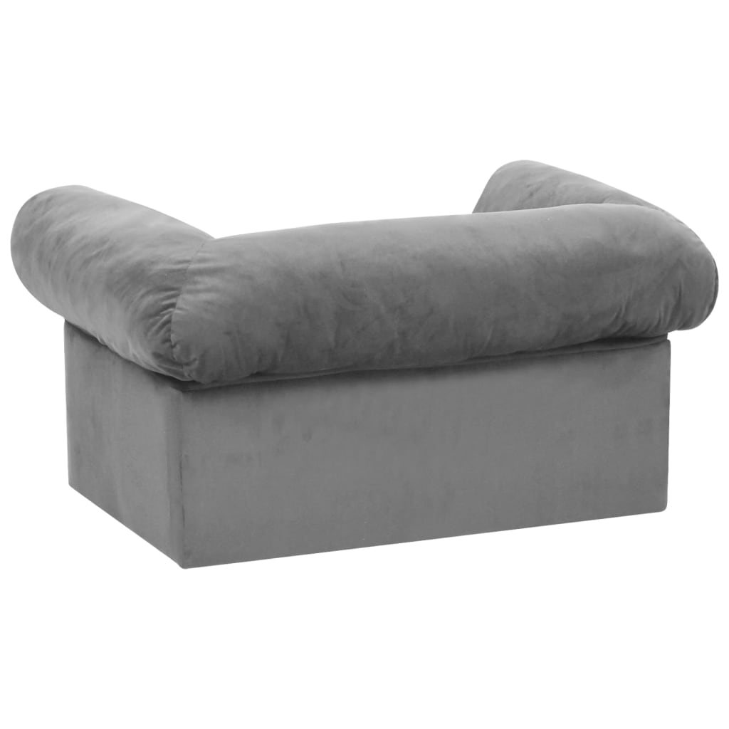 Dog Sofa with Drawer Grey 75x50x38 cm Plush