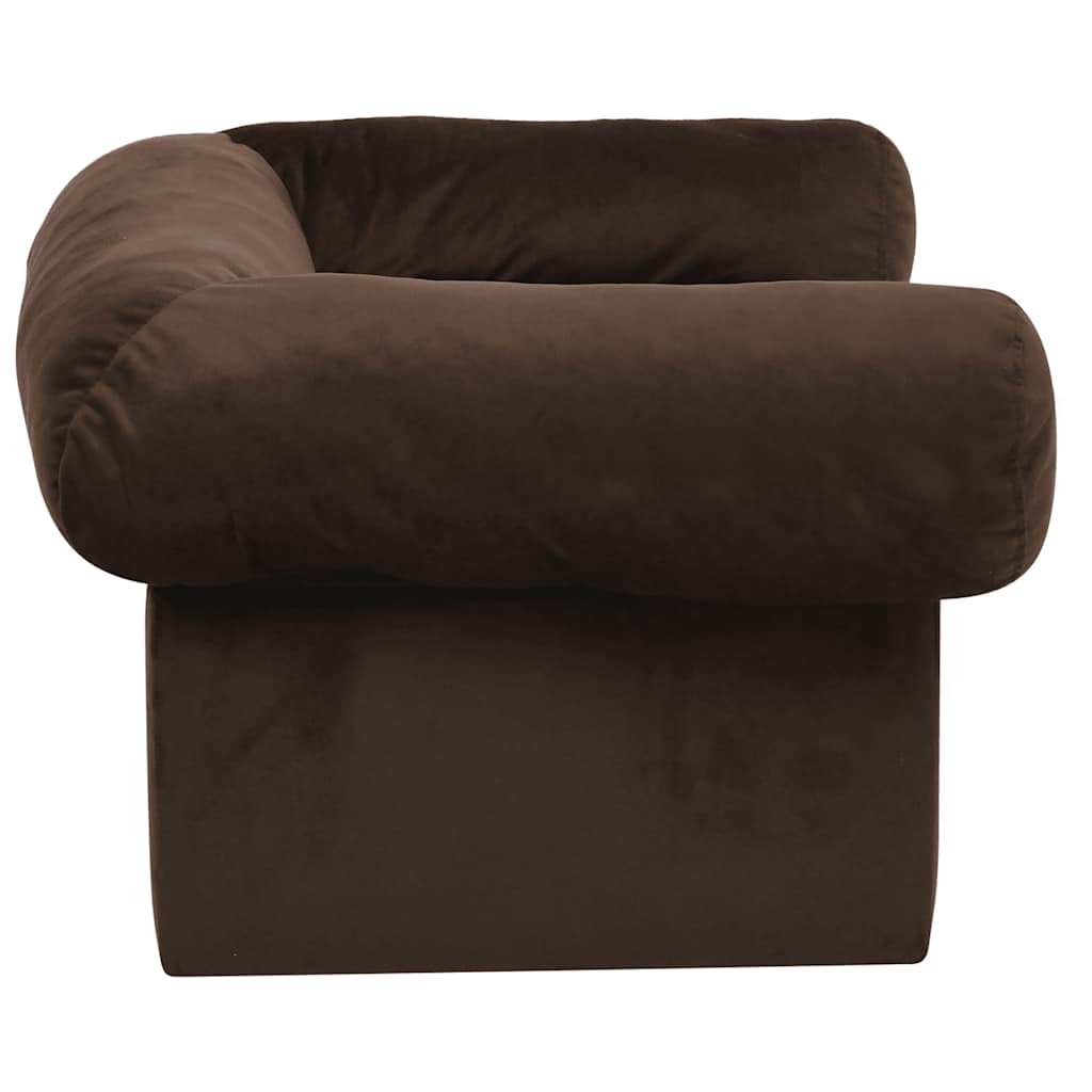 vidaXL Dog Sofa with Drawer Brown 75x50x38 cm Plush