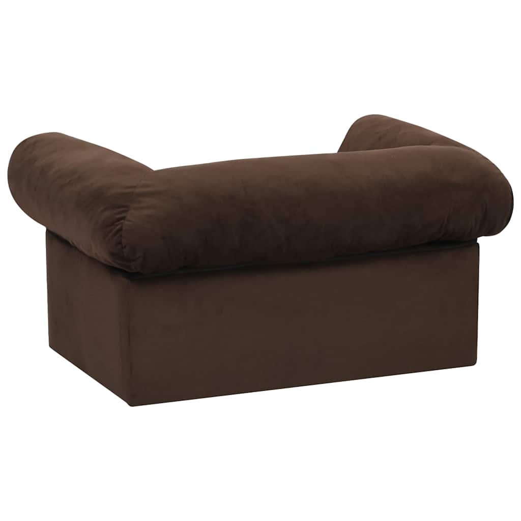 vidaXL Dog Sofa with Drawer Brown 75x50x38 cm Plush