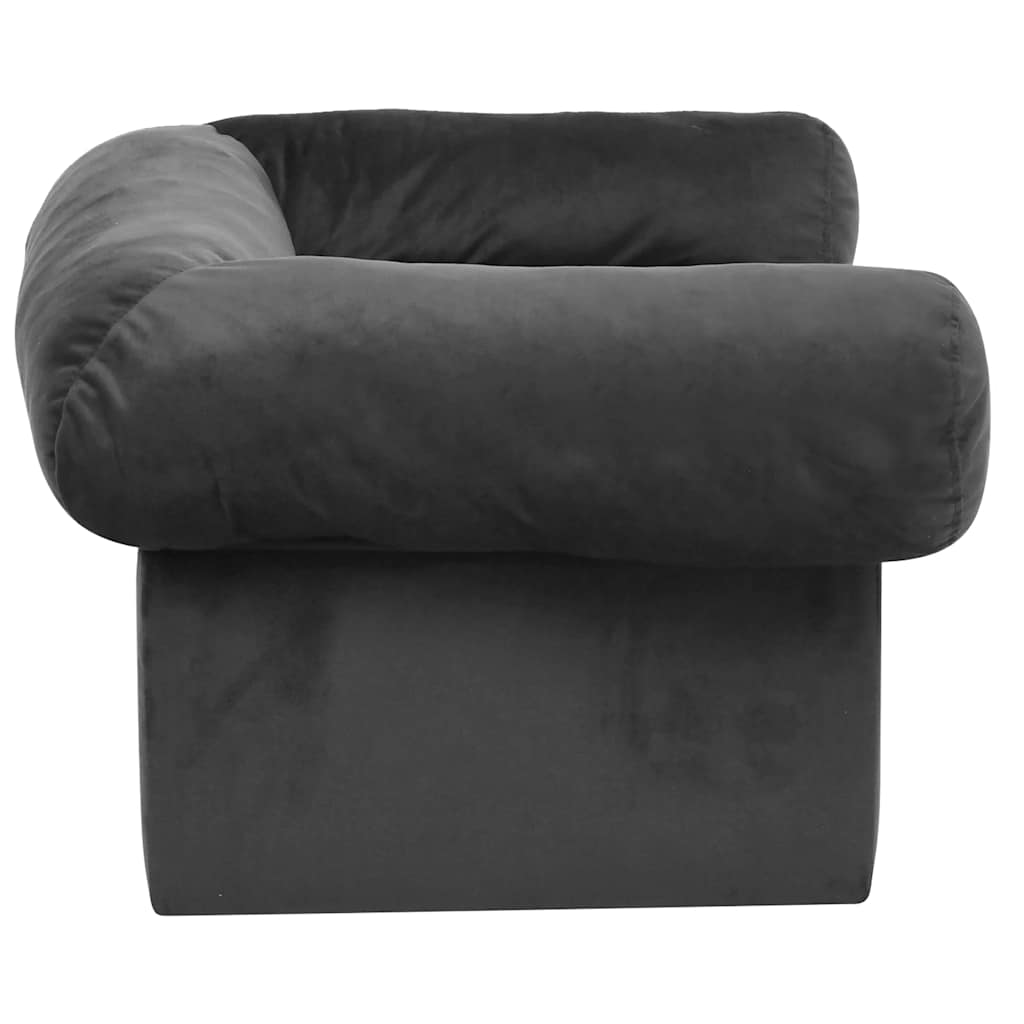 vidaXL Dog Sofa with Drawer Dark Grey 75x50x38 cm Plush
