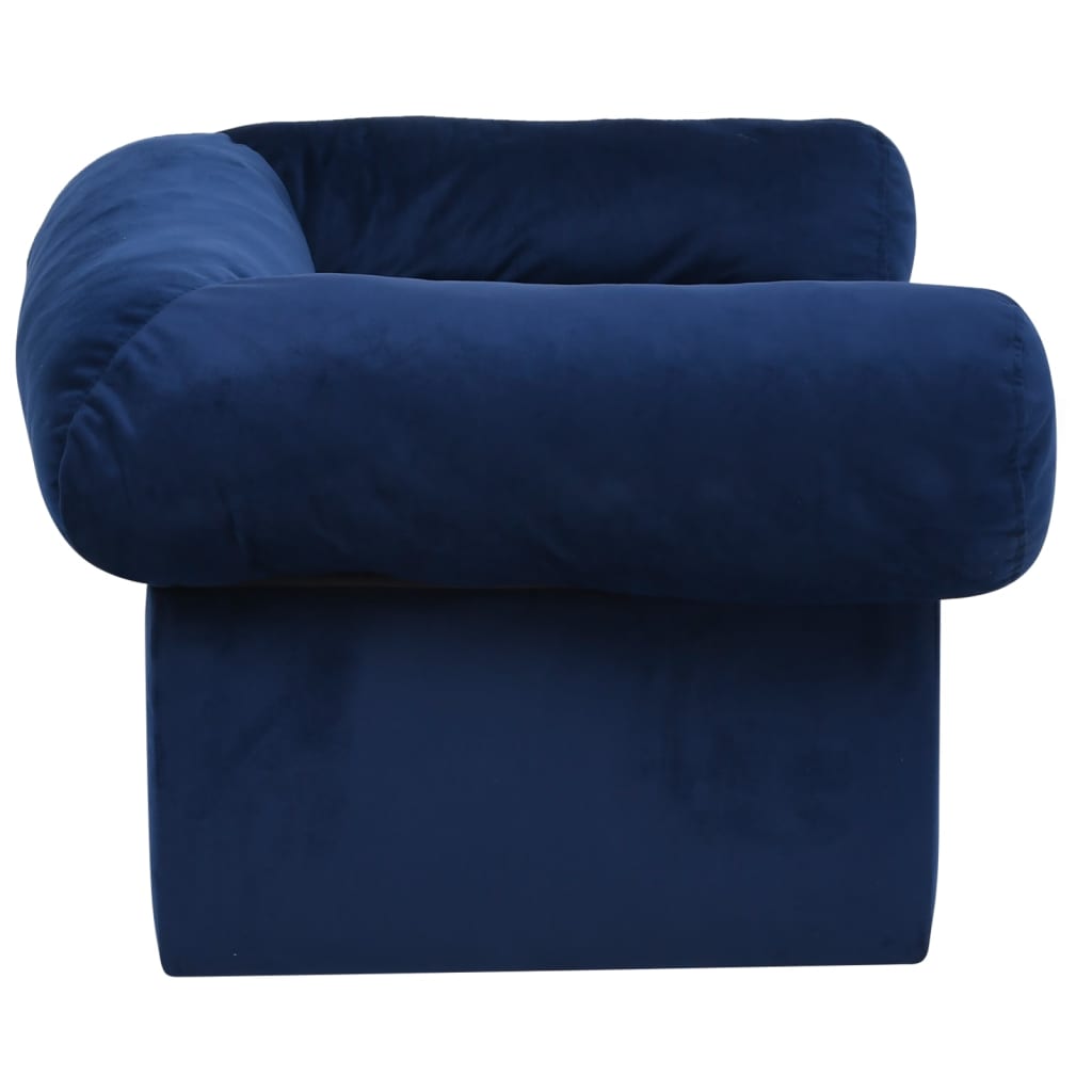 vidaXL Dog Sofa with Drawer Blue 75x50x38 cm Plush