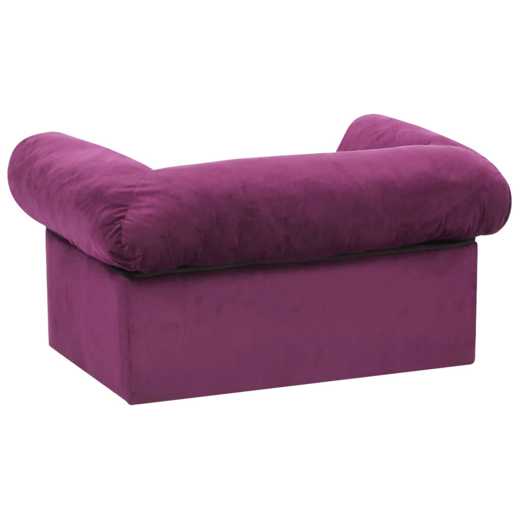 vidaXL Dog Sofa with Drawer Burgundy 75x50x38 cm Plush