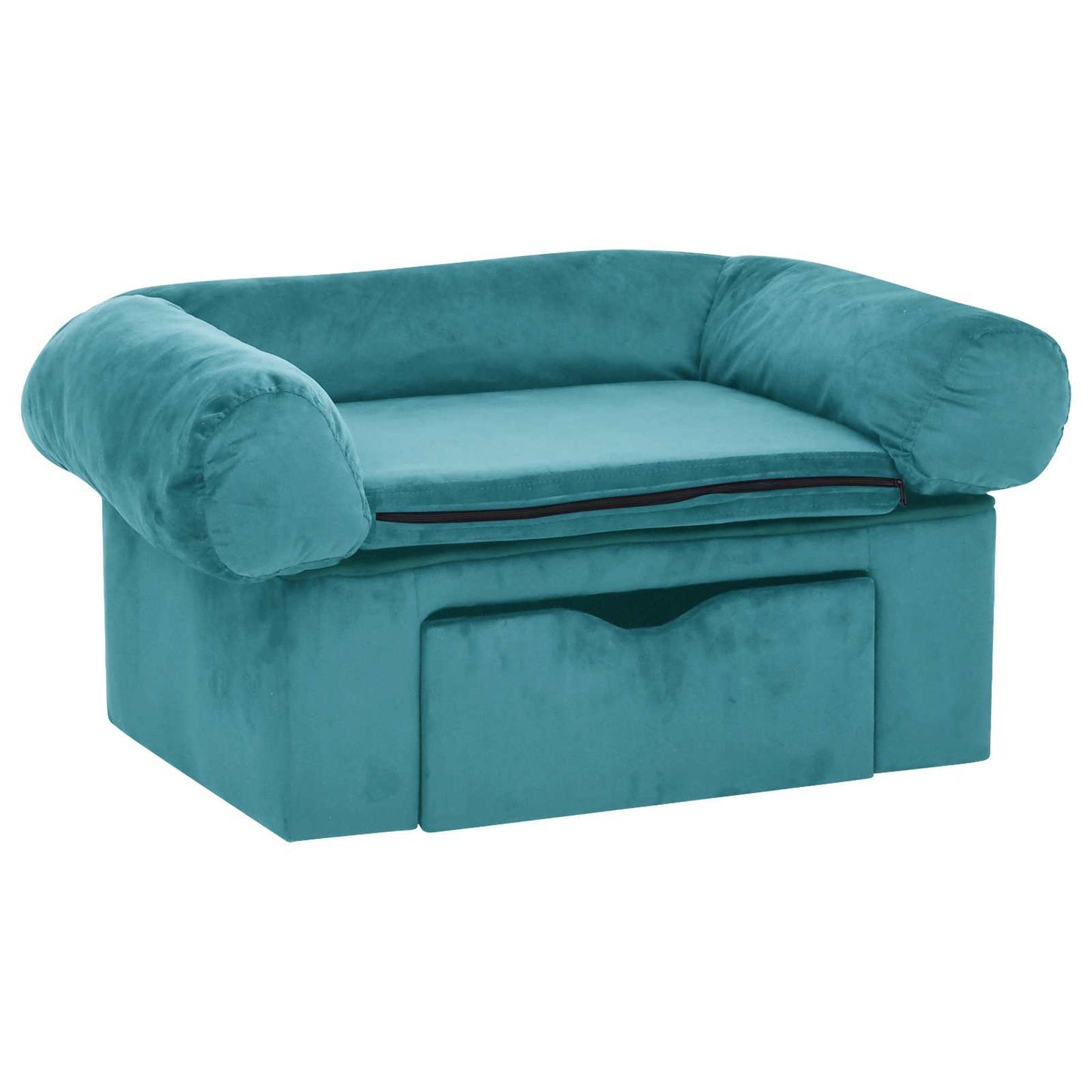 Dog Sofa with Storage Turquoise 75 x 50 x 38cm Plush
