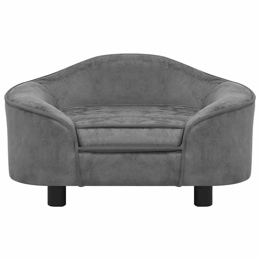 vidaXL Dog Sofa Grey 67x47x36 cm Plush