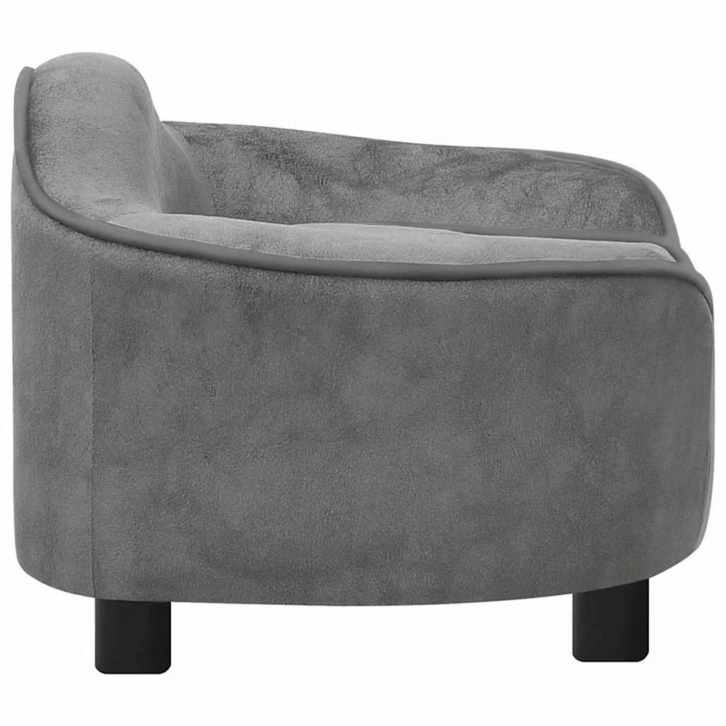 vidaXL Dog Sofa Grey 67x47x36 cm Plush