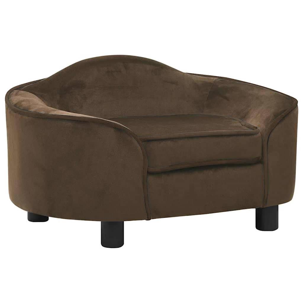 vidaXL Dog Sofa Brown 67x47x36 cm Plush