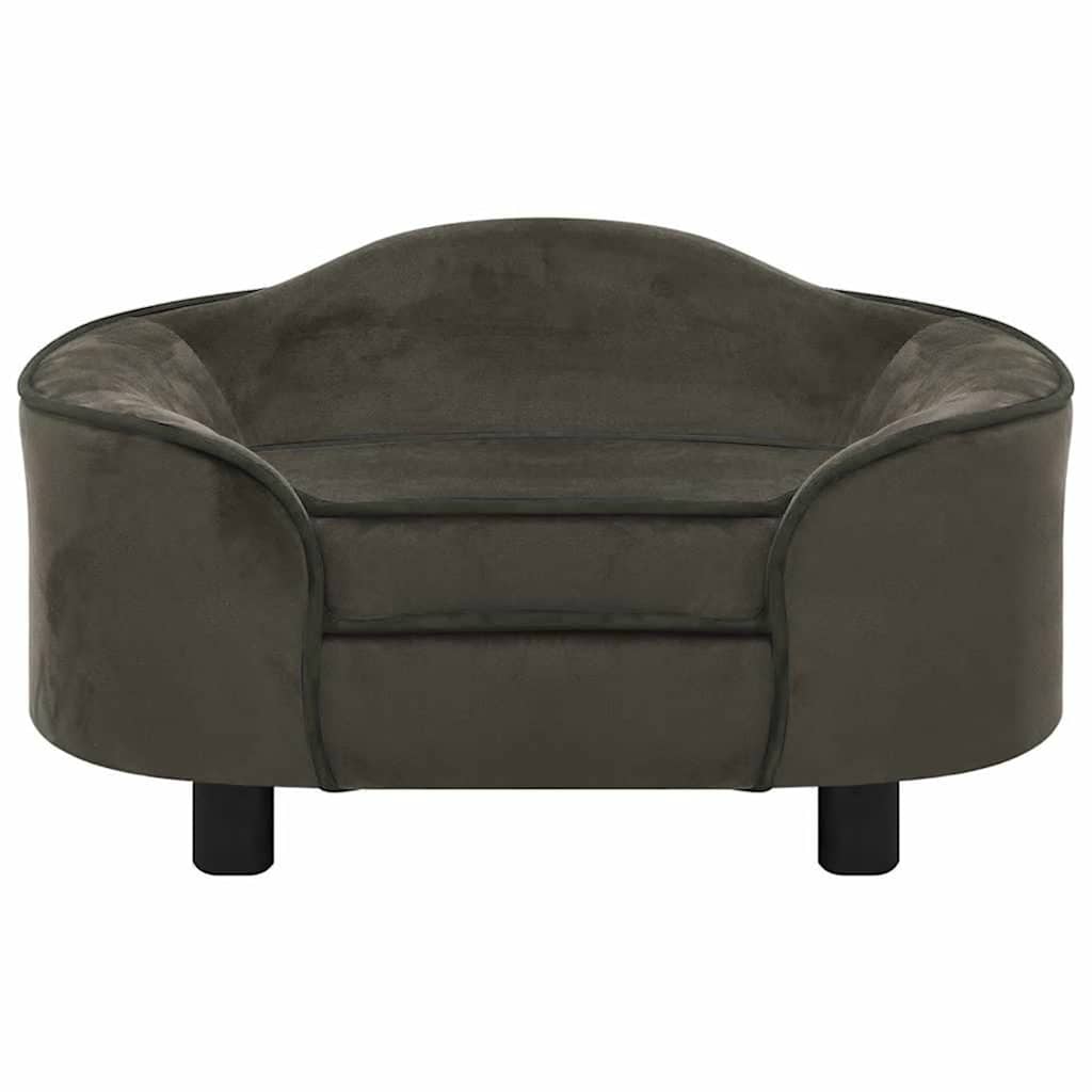 vidaXL Dog Sofa Dark Grey 67x47x36 cm Plush